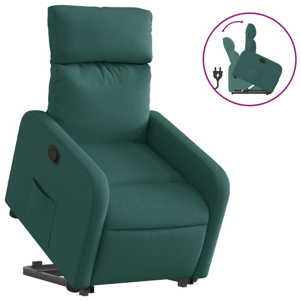 Fauteuil Inclinable Tissu Vert Foncé