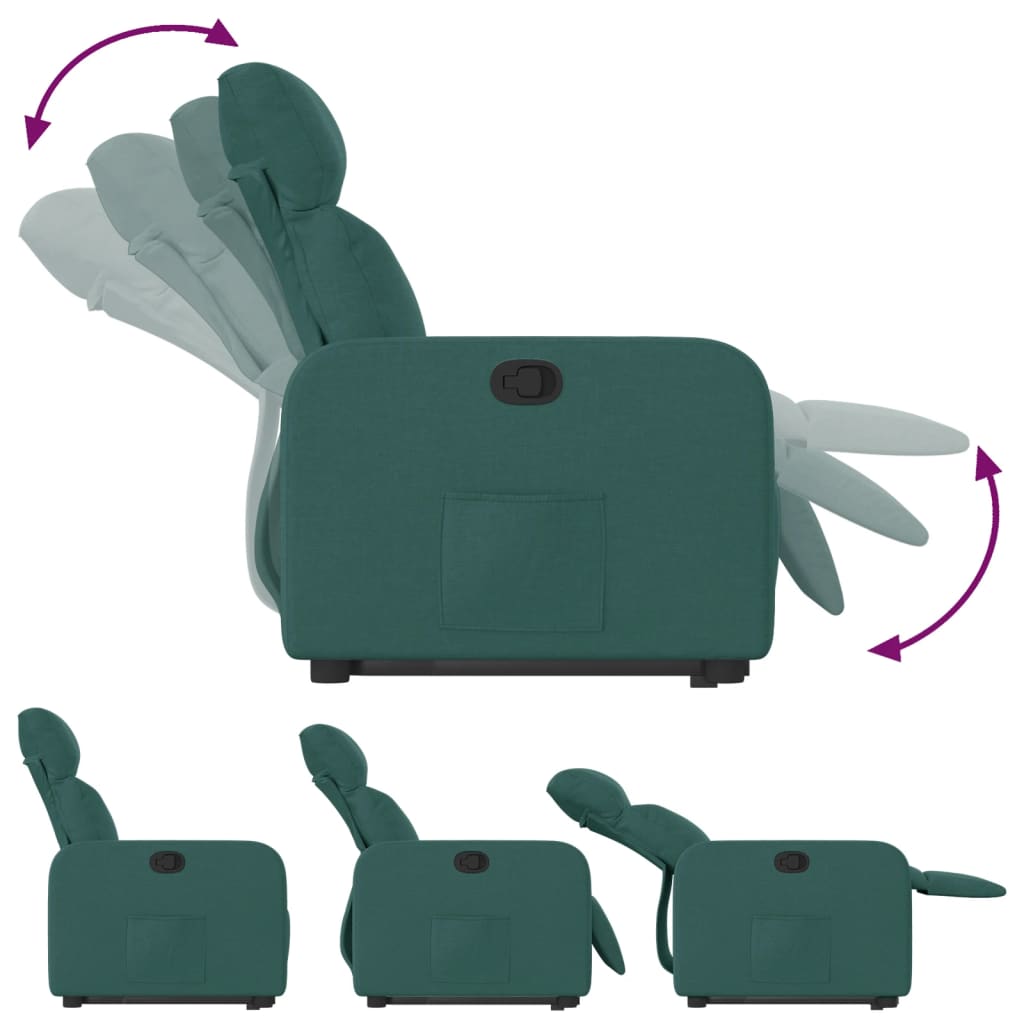 Fauteuil Inclinable Tissu Vert Foncé