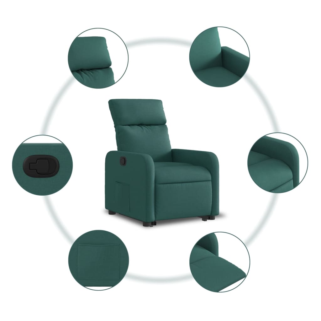 Fauteuil Inclinable Tissu Vert Foncé