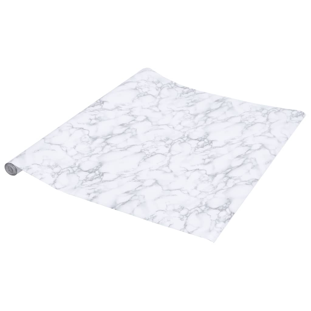 Autocollant Auto-Adhésif Pour Meuble Marbré Pvc Blanc