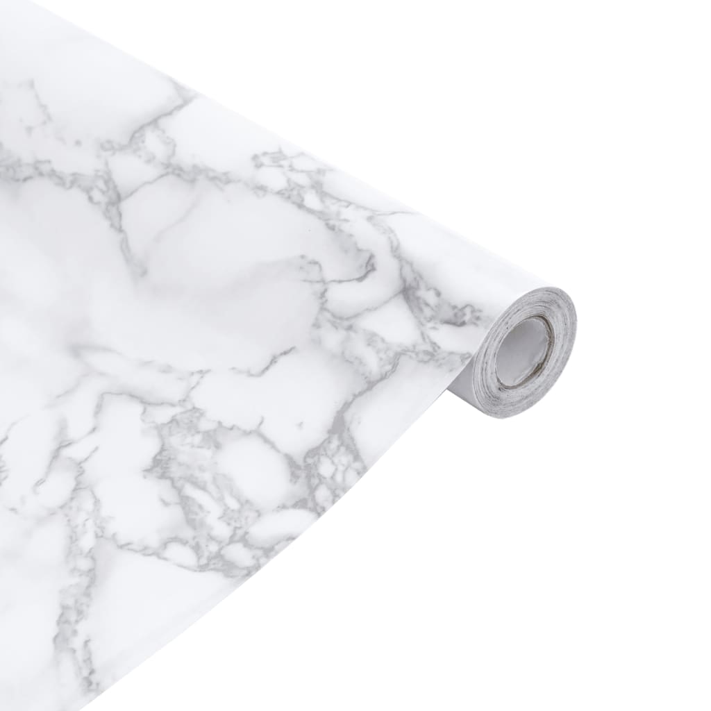 Autocollant Auto-Adhésif Pour Meuble Marbré Pvc Blanc