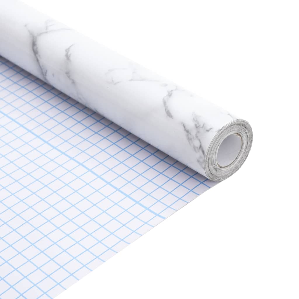 Autocollant Auto-Adhésif Pour Meuble Marbré Pvc Blanc