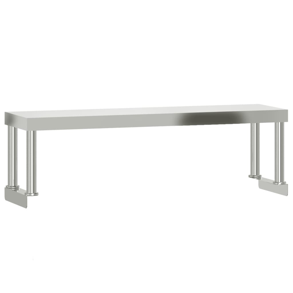 Table De Travail De Cuisine Avec Étagère 110X55X120 Cm Inox