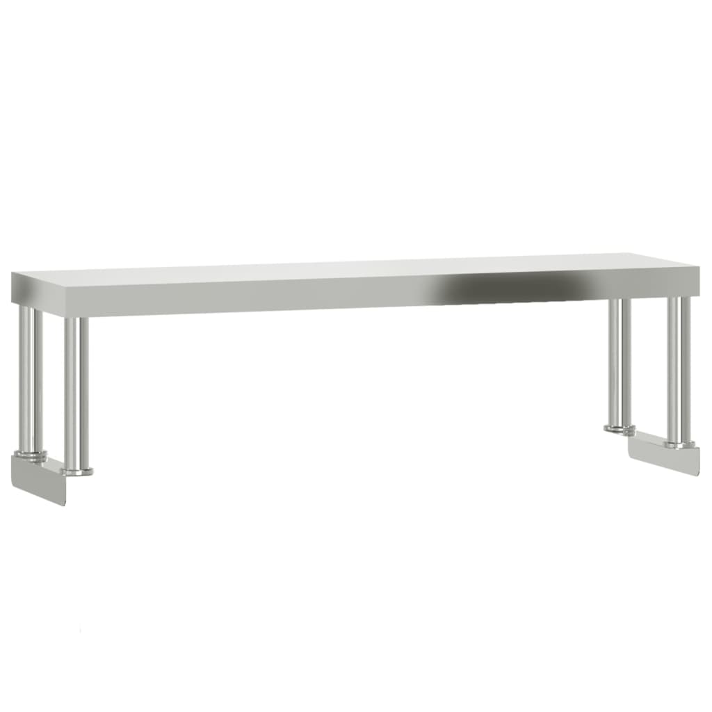 Table De Travail De Cuisine Avec Étagère 110X55X120 Cm Inox