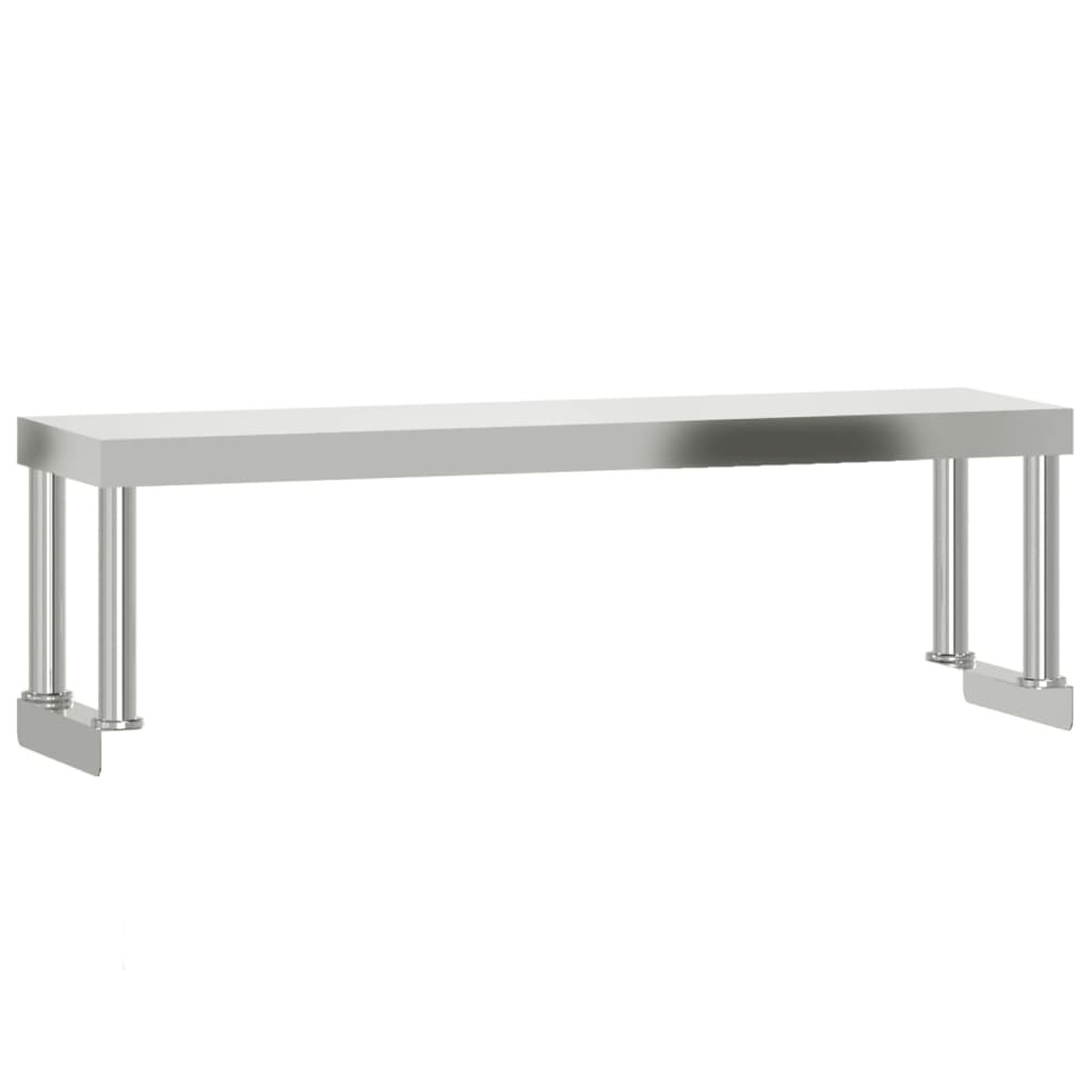 Table De Travail De Cuisine Avec Étagère 110X55X120 Cm Inox