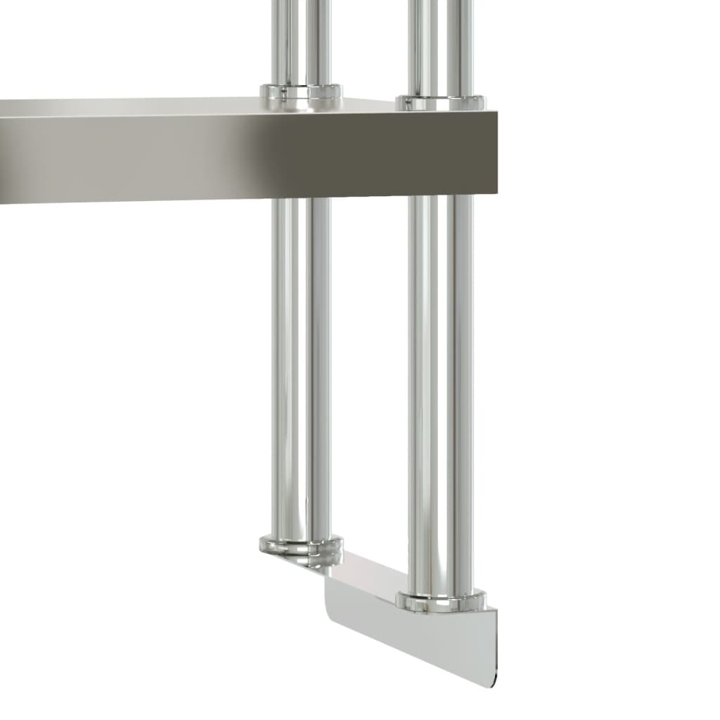 Table De Travail De Cuisine Avec Étagère 110X55X150 Cm Inox