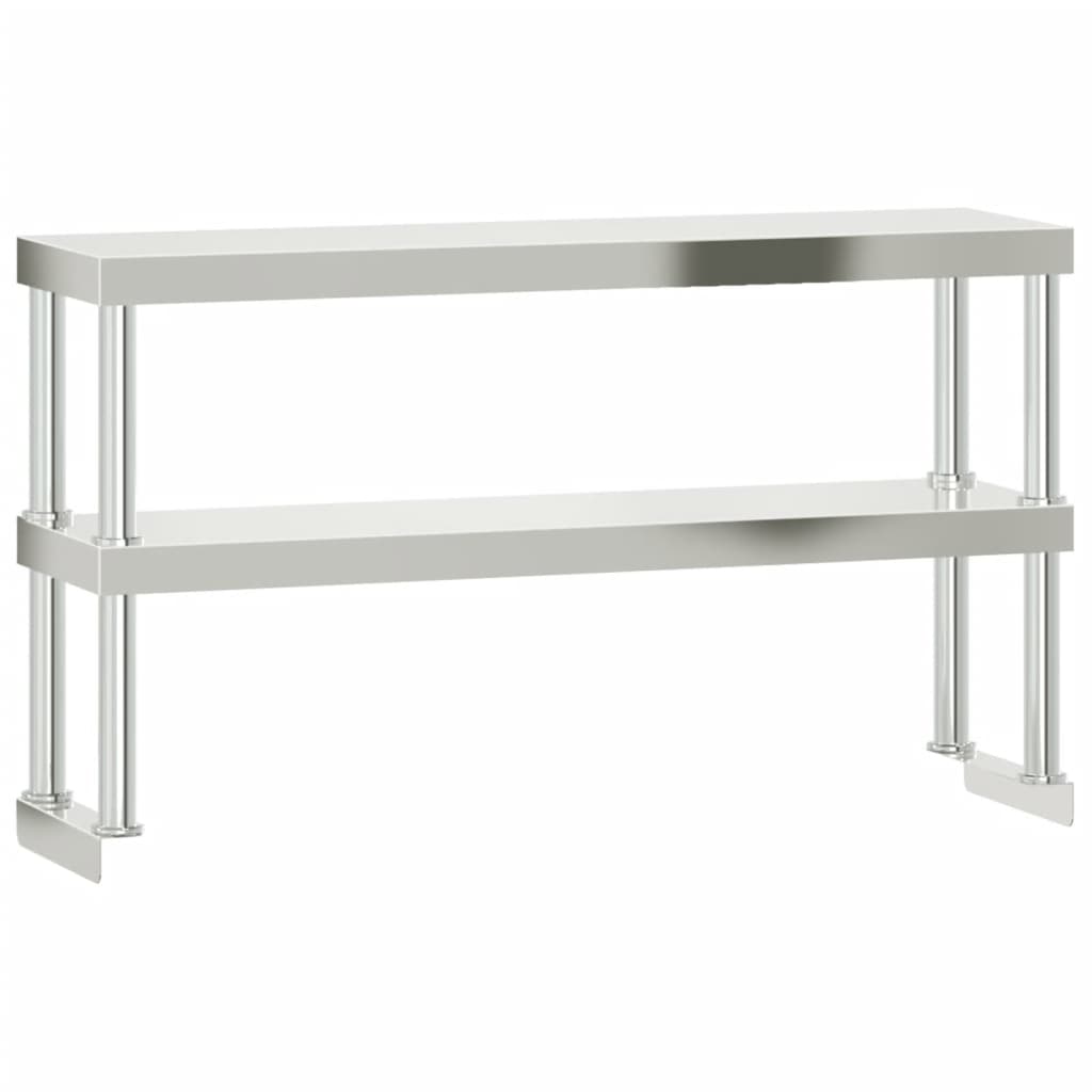 Table De Travail De Cuisine Avec Étagère 110X55X150 Cm Inox