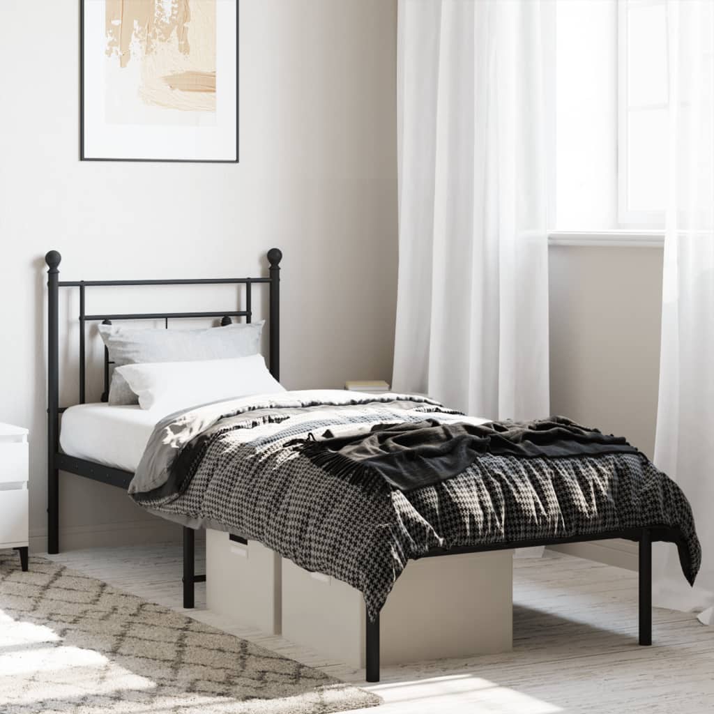 Cadre De Lit Métal Sans Matelas Et Tête De Lit