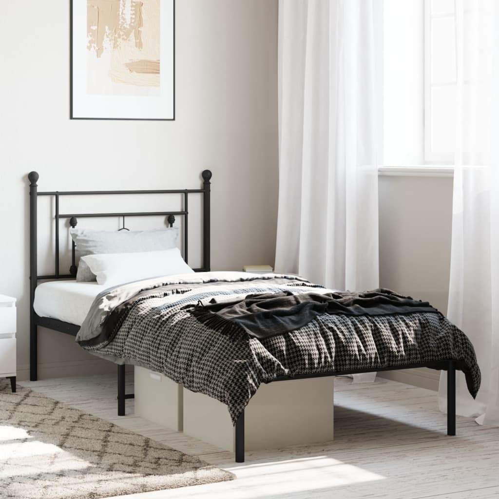 Cadre De Lit Métal Sans Matelas Et Tête De Lit