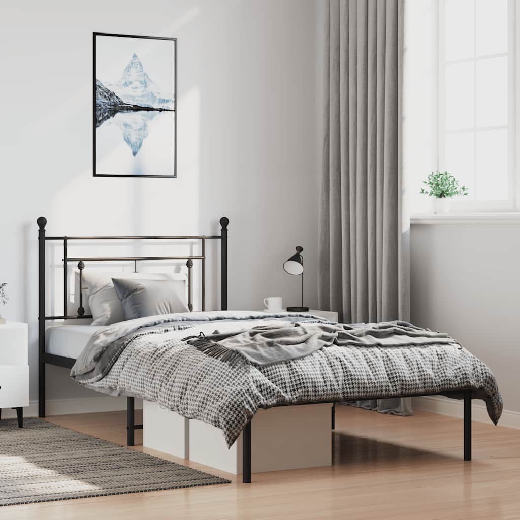 Cadre De Lit Métal Sans Matelas Et Tête De Lit