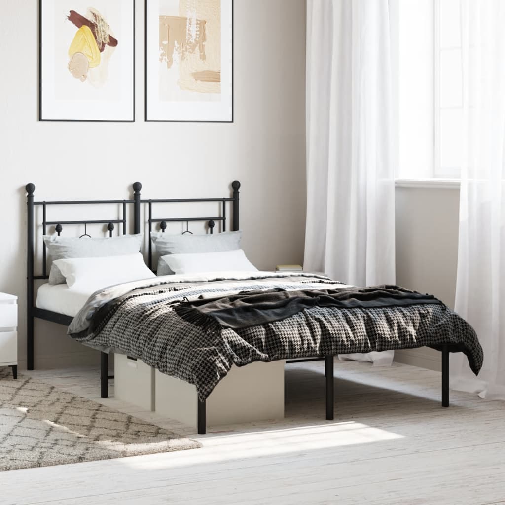 Cadre De Lit Métal Sans Matelas Et Tête De Lit