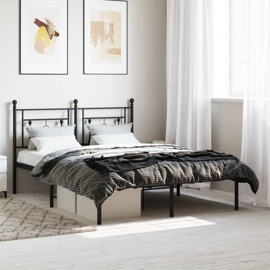 Cadre De Lit Métal Sans Matelas Et Tête De Lit