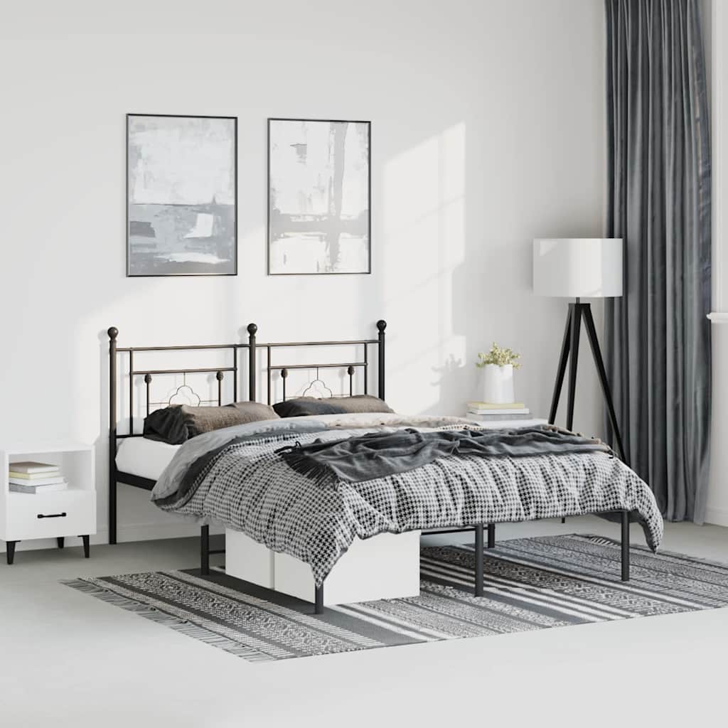 Cadre De Lit Métal Sans Matelas Et Tête De Lit