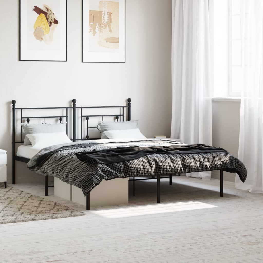Cadre De Lit Métal Sans Matelas Et Tête De Lit