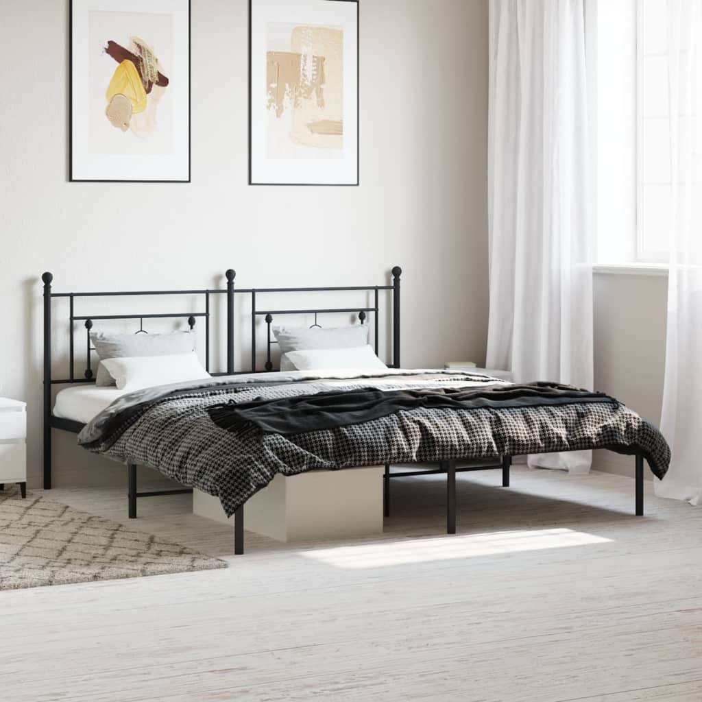 Cadre De Lit Métal Sans Matelas Et Tête De Lit