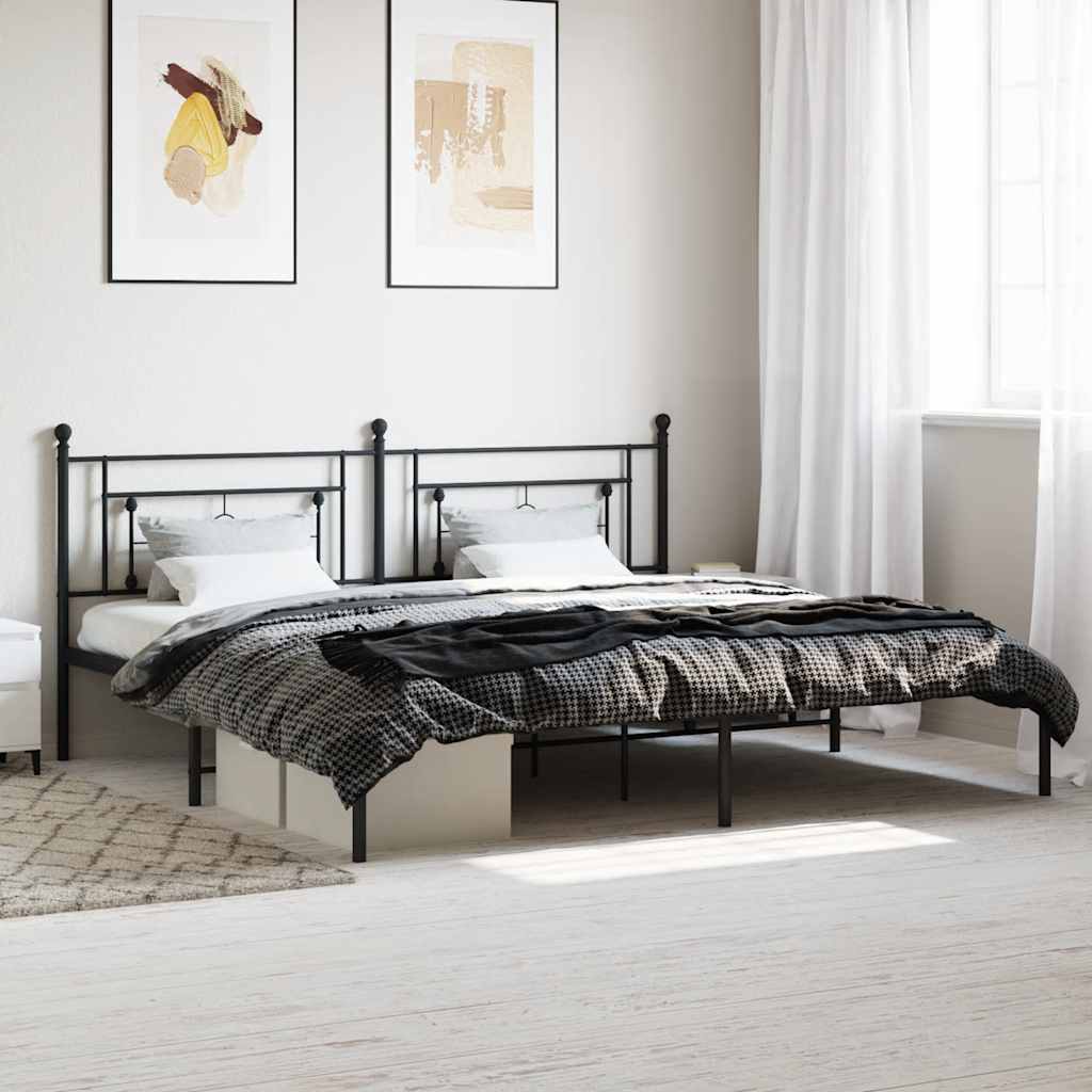 Cadre De Lit Métal Sans Matelas Et Tête De Lit