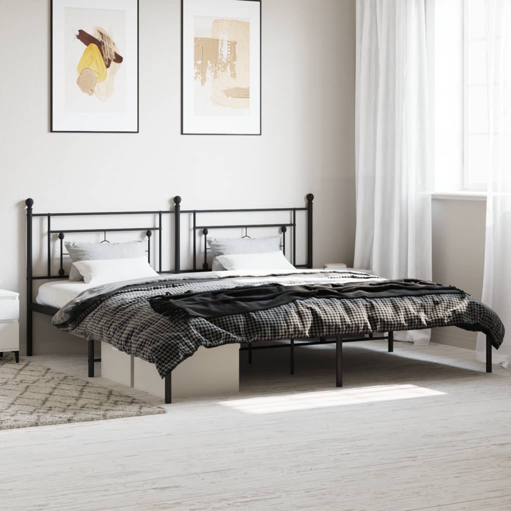 Cadre De Lit Métal Sans Matelas Et Tête De Lit