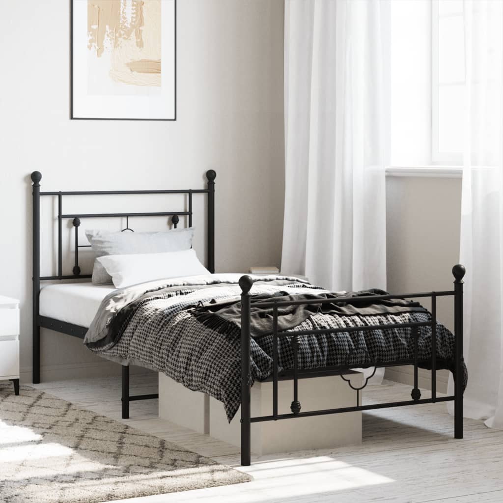Cadre De Lit Métal Sans Matelas Et Tête De Lit