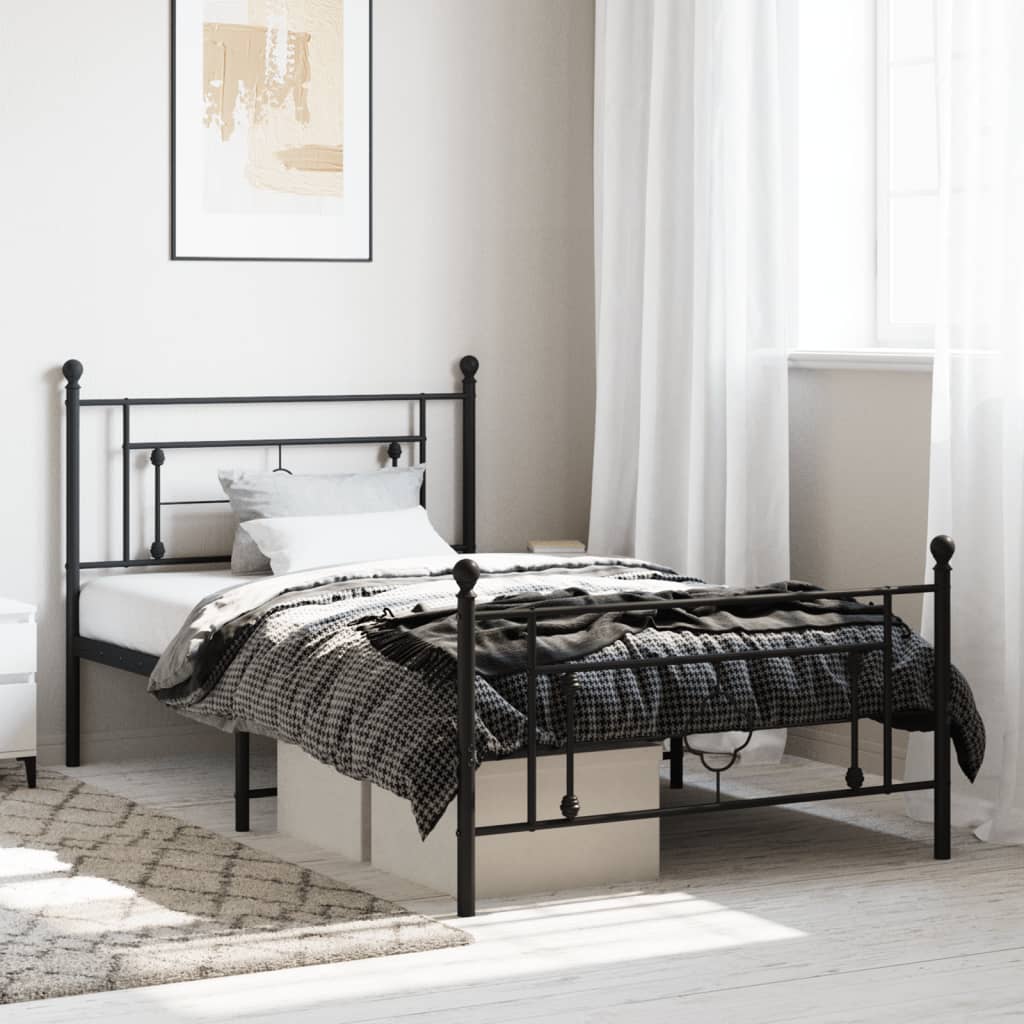 Cadre De Lit Métal Sans Matelas Et Tête De Lit