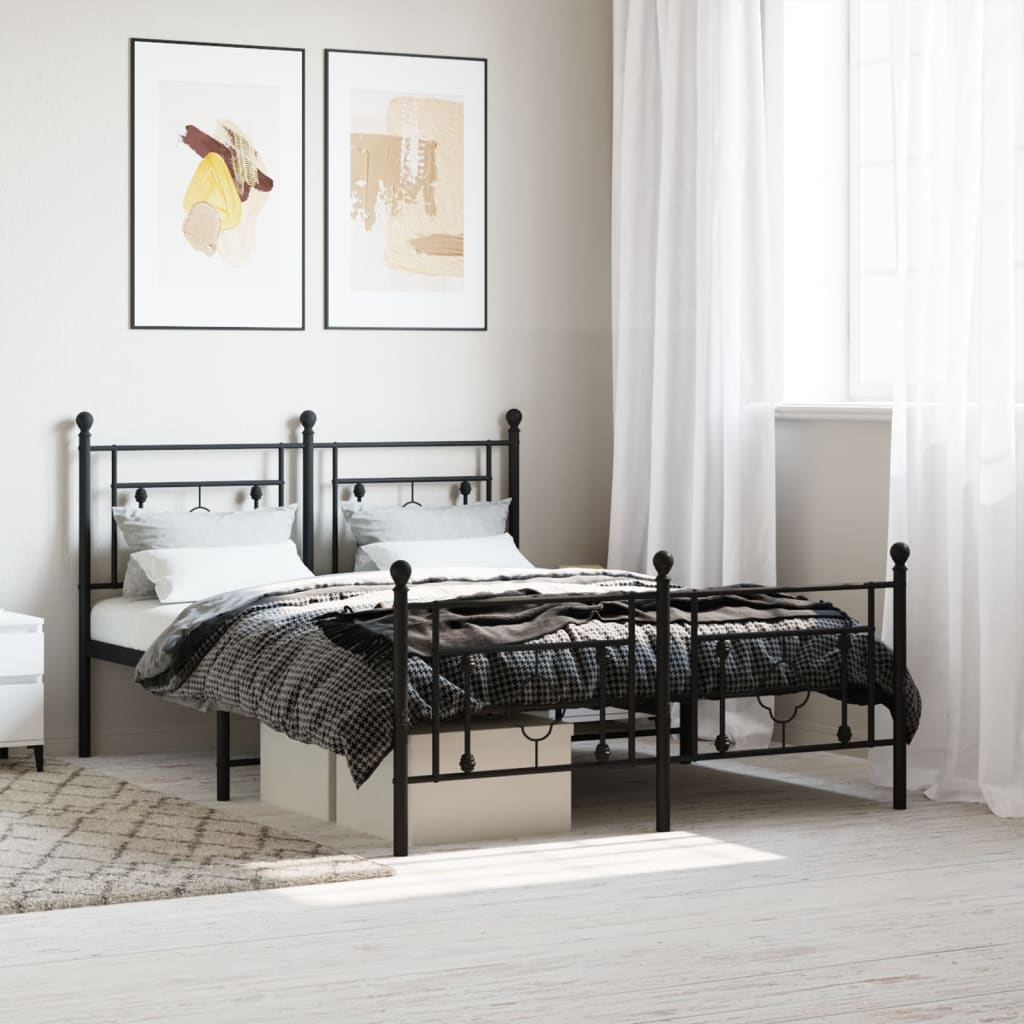 Cadre De Lit Métal Sans Matelas Et Tête De Lit