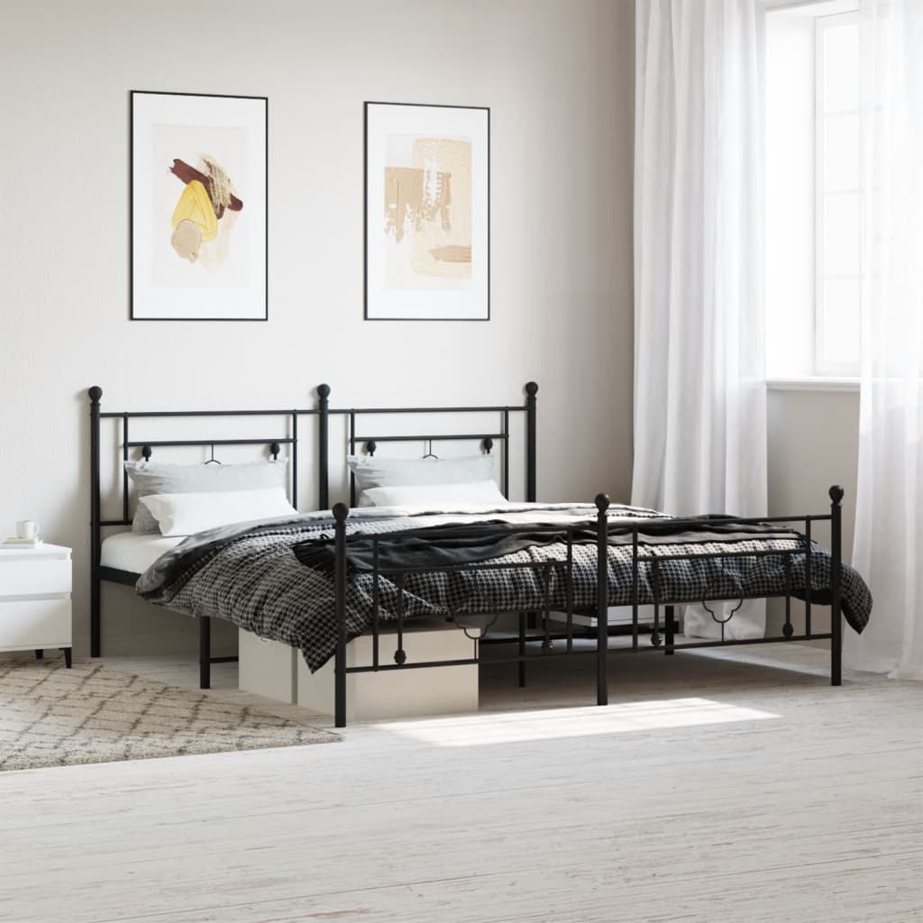 Cadre De Lit Métal Sans Matelas Et Tête De Lit