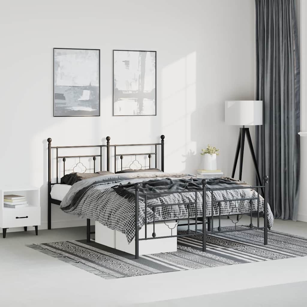 Cadre De Lit Métal Sans Matelas Et Tête De Lit