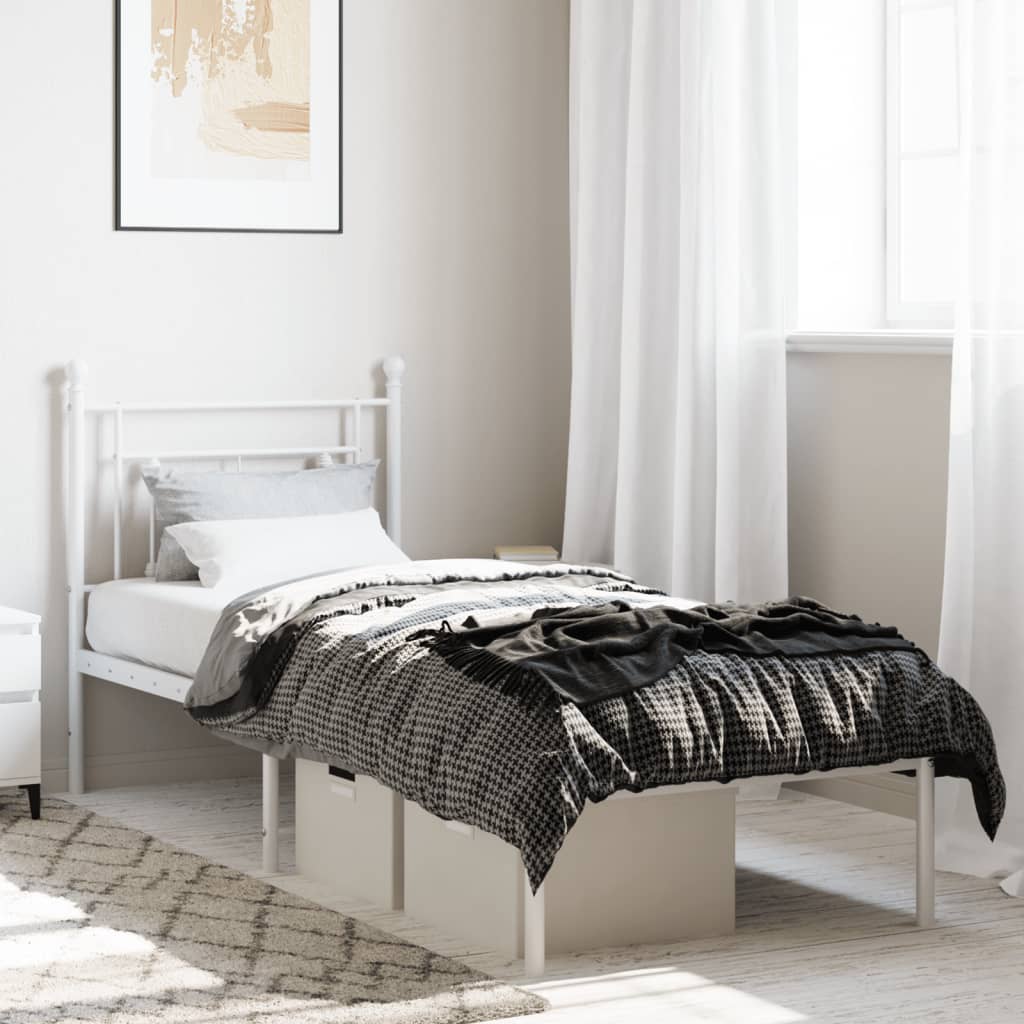 Cadre De Lit Métal Sans Matelas Et Tête De Lit