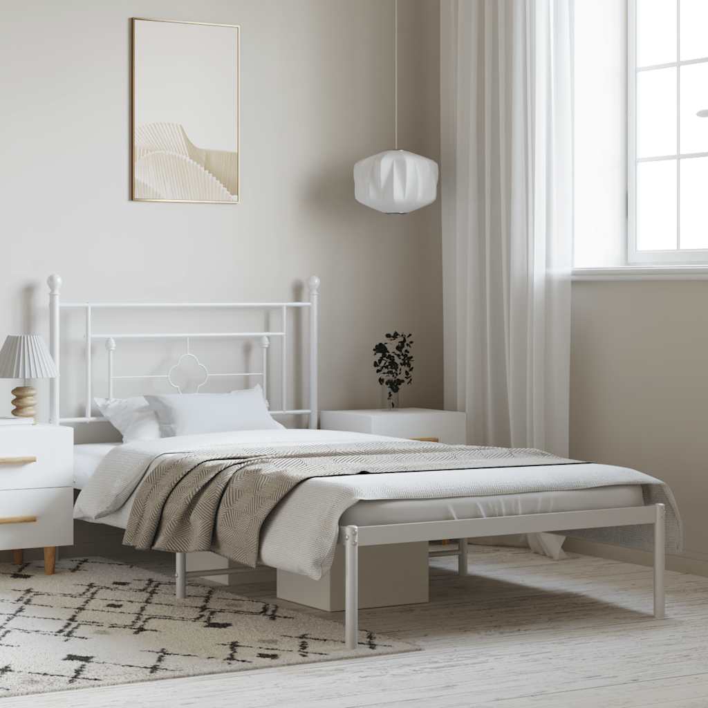 Cadre De Lit Métal Sans Matelas Et Tête De Lit