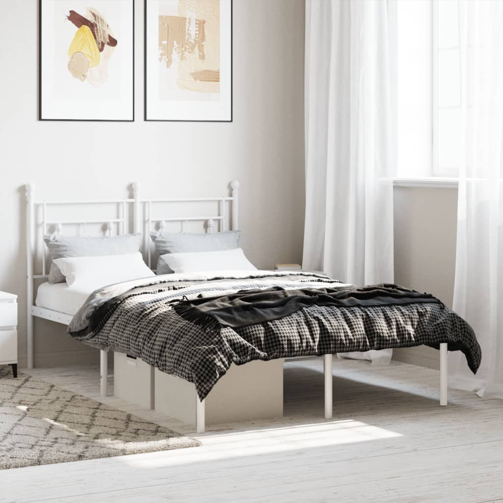 Cadre De Lit Métal Sans Matelas Et Tête De Lit
