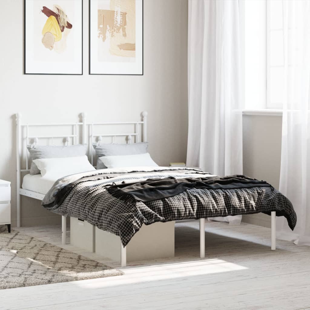Cadre De Lit Métal Sans Matelas Et Tête De Lit