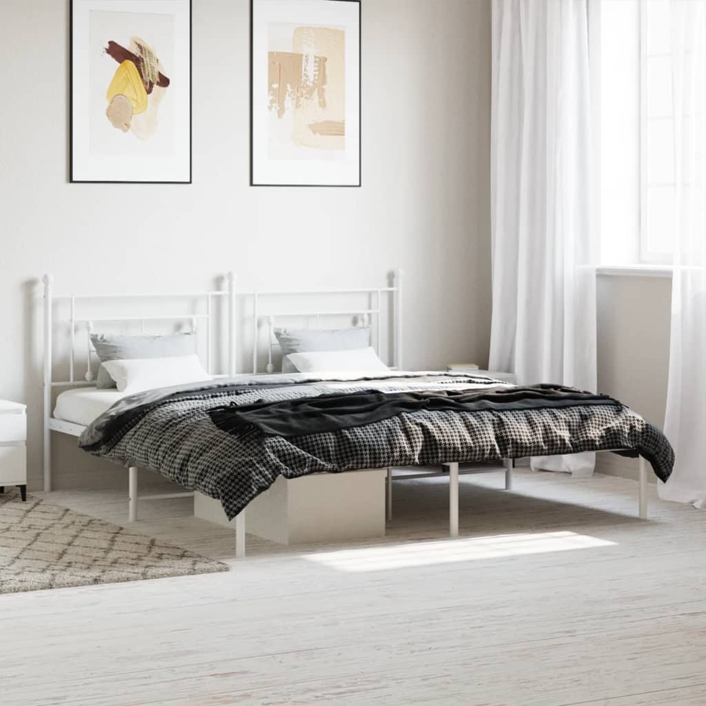 Cadre De Lit Métal Sans Matelas Et Tête De Lit