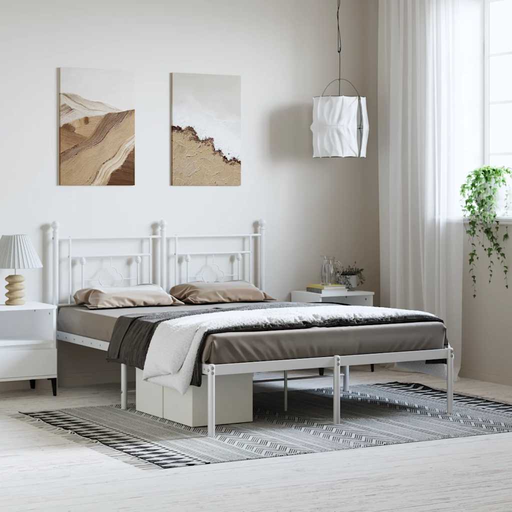 Cadre De Lit Métal Sans Matelas Et Tête De Lit