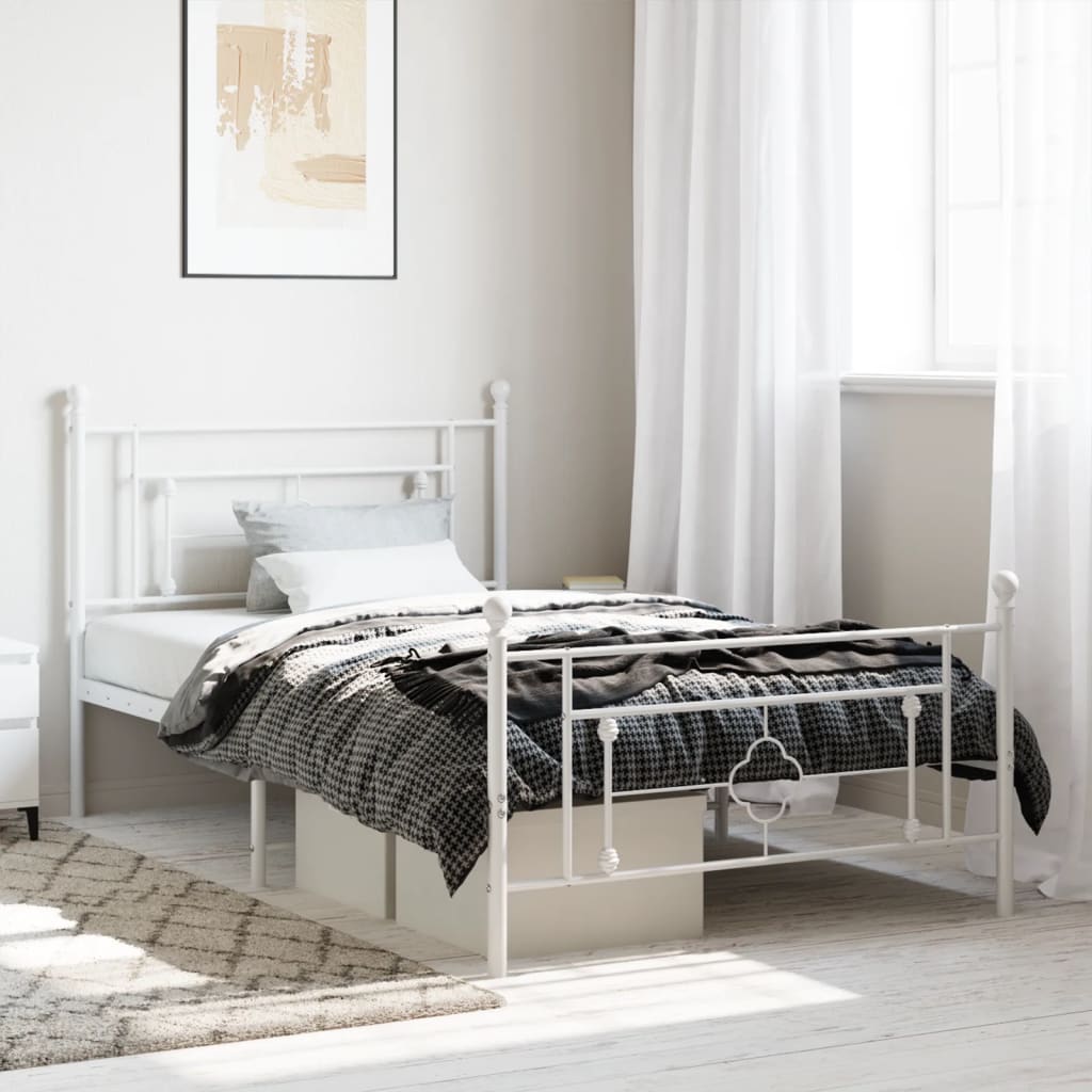 Cadre De Lit Métal Sans Matelas Et Tête De Lit