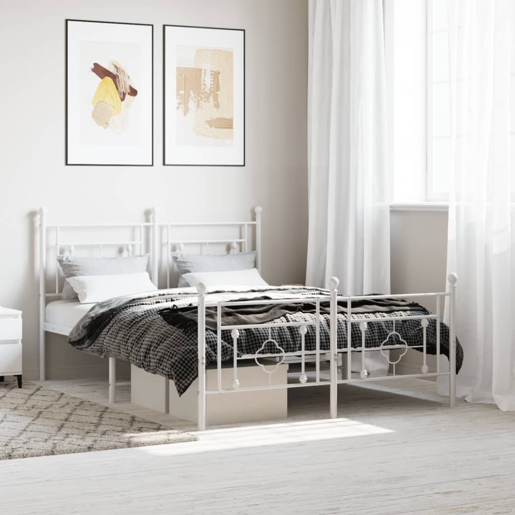 Cadre De Lit Métal Sans Matelas Et Tête De Lit