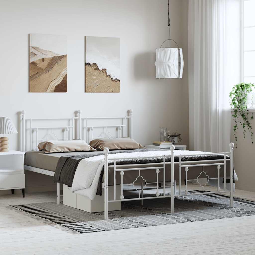 Cadre De Lit Métal Sans Matelas Et Tête De Lit