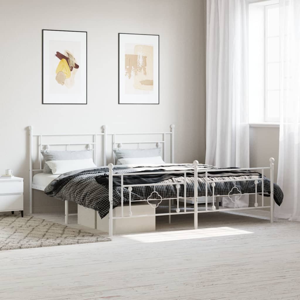 Cadre De Lit Métal Sans Matelas Et Tête De Lit
