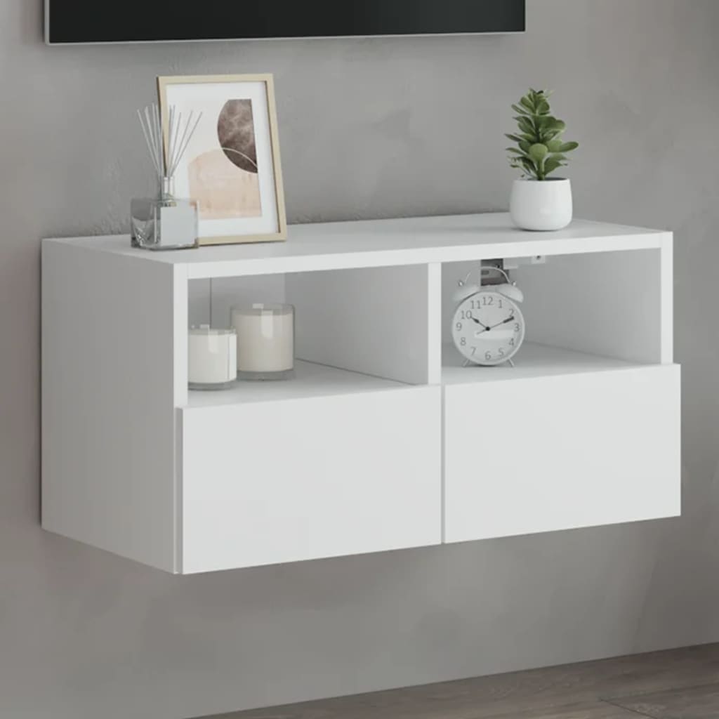 Meuble Tv Mural 2 Pc Bois D'ingénierie