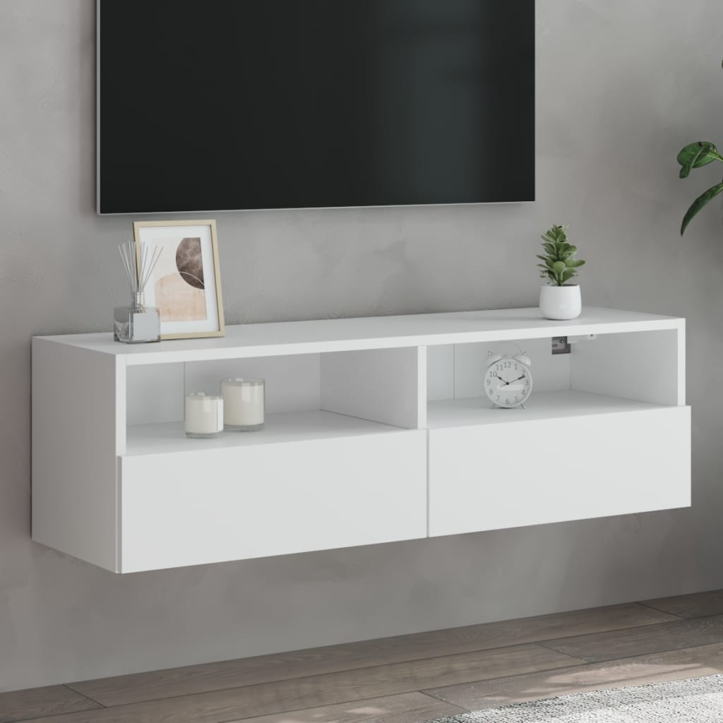 Meuble Tv Mural 2 Pc Bois D'ingénierie