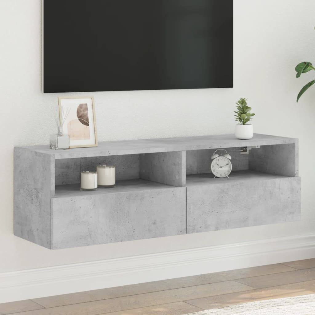 Meuble Tv Mural 2 Pc Bois D'ingénierie