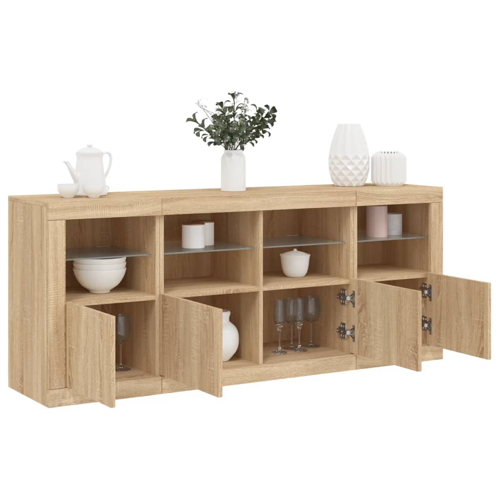 Buffet Avec Lumières Led 163X37X67 Cm