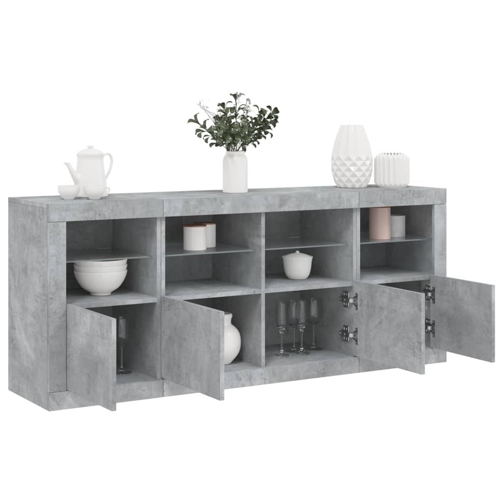 Buffet Avec Lumières Led 163X37X67 Cm