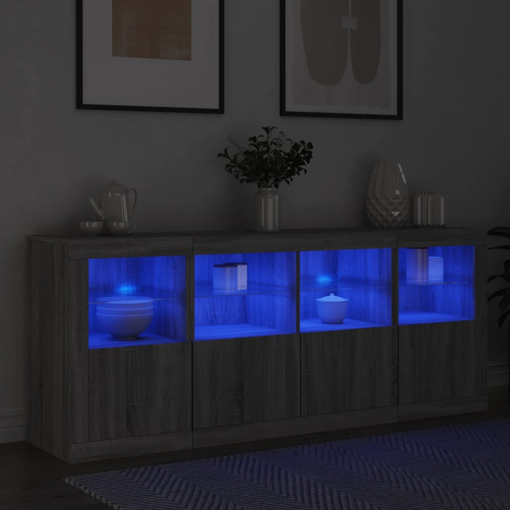 Buffet Avec Lumières Led 163X37X67 Cm