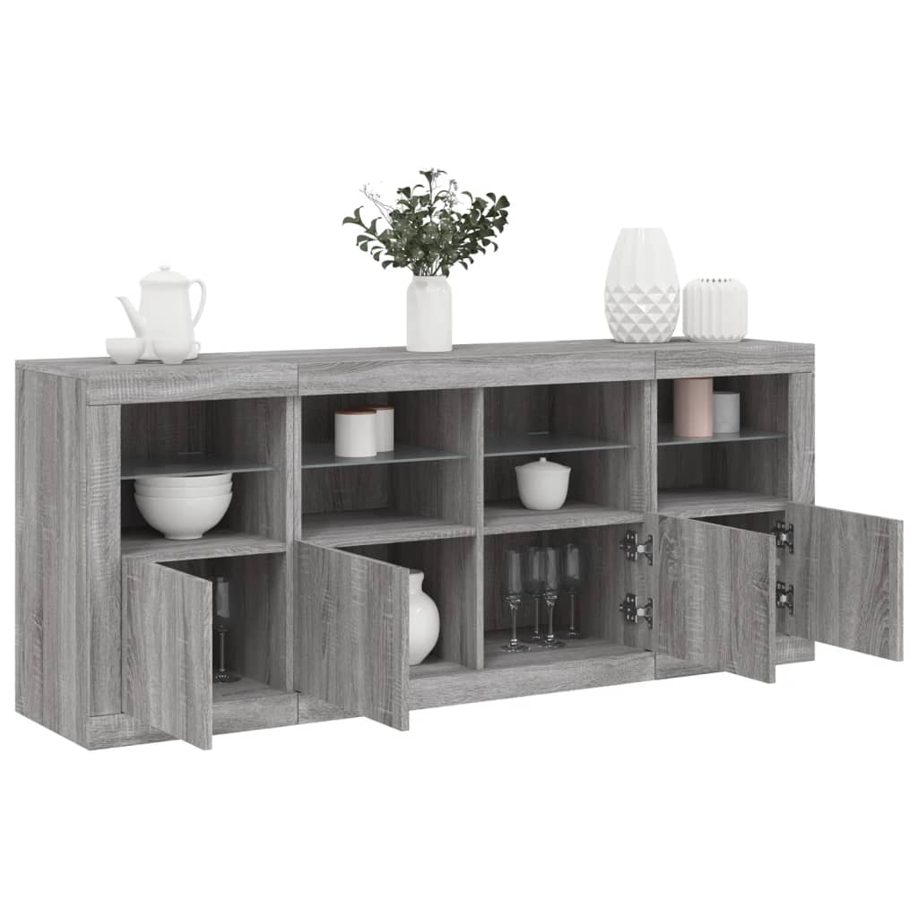 Buffet Avec Lumières Led 163X37X67 Cm