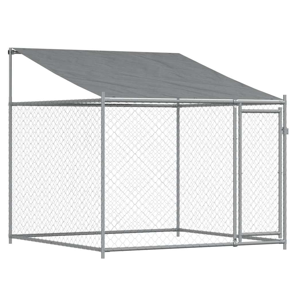 Cage Pour Chien Avec Toit Et Portes Gris 4X2X2M Acier Galvanisé