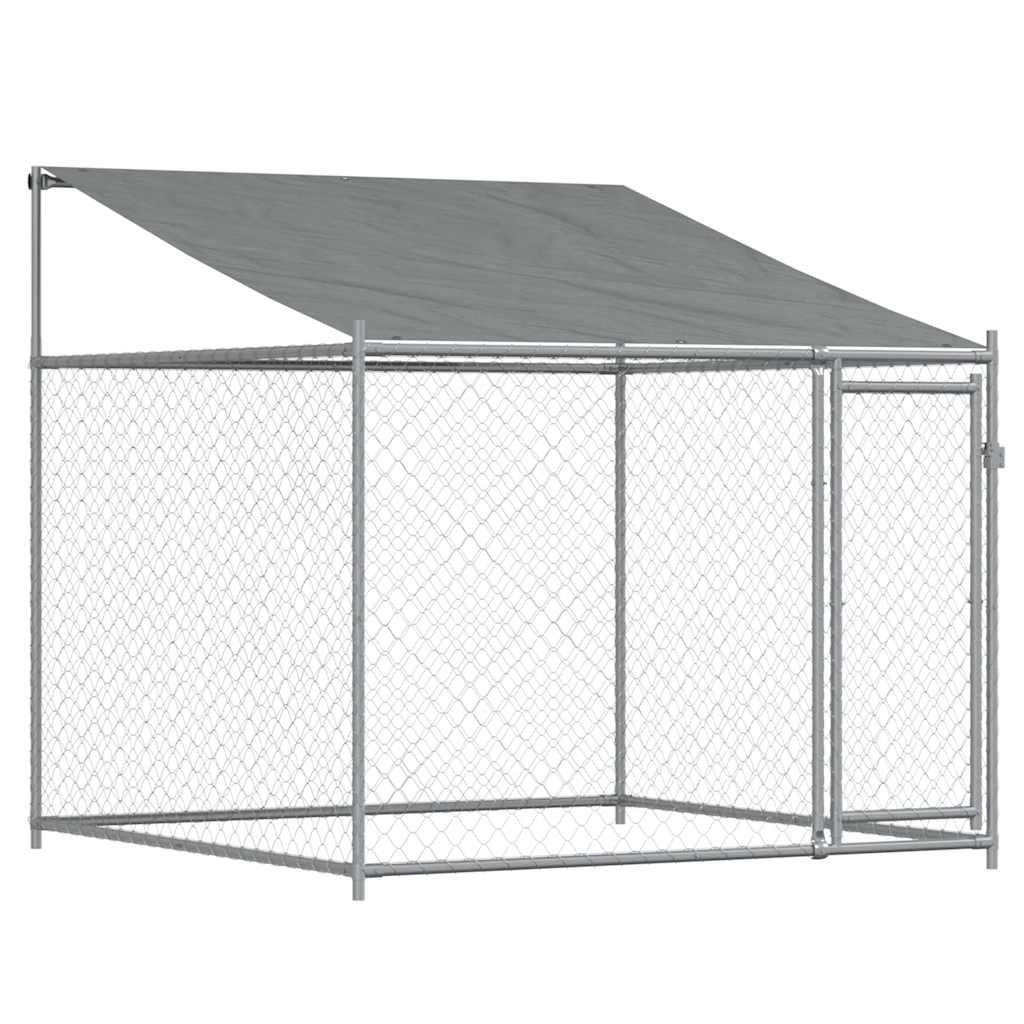 Cage Pour Chien Avec Toit Et Portes Gris 6X2X2M Acier Galvanisé