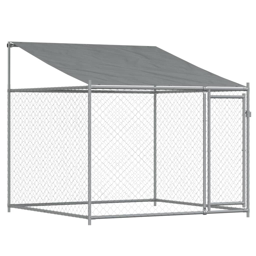 Cage Pour Chien Avec Toit Et Portes Gris 8X2X2M Acier Galvanisé