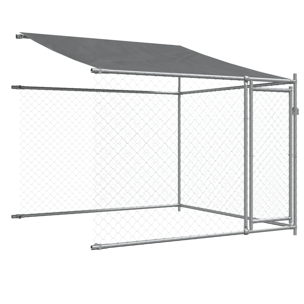Cage Pour Chien Avec Toit Et Portes Gris 8X2X2M Acier Galvanisé