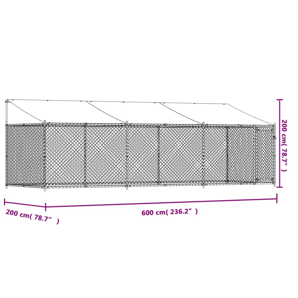 Cage Pour Chien Avec Toit Et Porte Gris Acier Galvanisé
