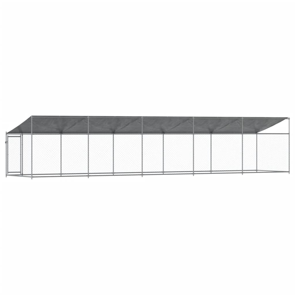 Cage Pour Chien Avec Toit Et Porte Gris 10X2X2M Acier Galvanisé