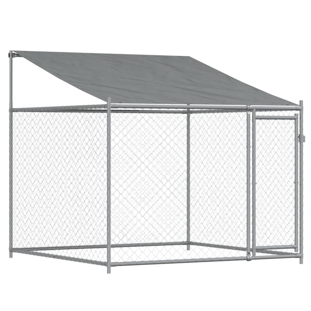 Cage Pour Chien Avec Toit Et Porte Gris 10X2X2M Acier Galvanisé
